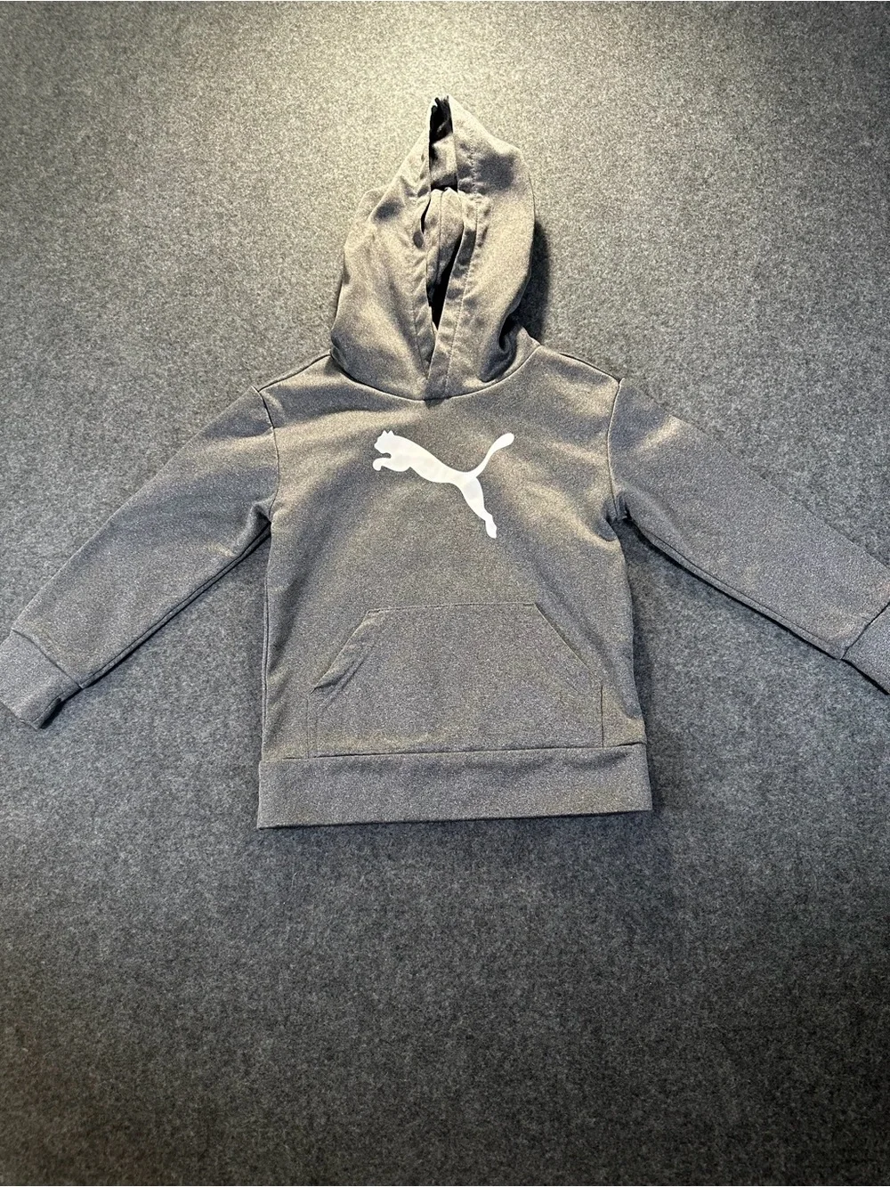 Puma Kids Gray Hoodie with White Puma Logo